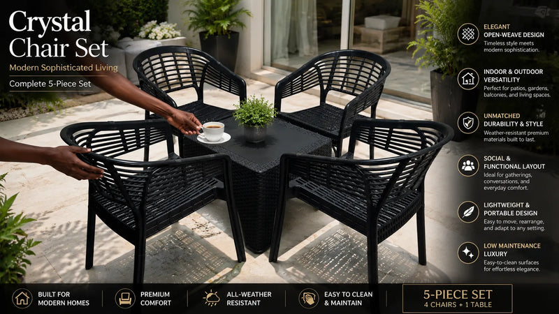 Crystal Chair Set: Sophisticated Outdoor Living