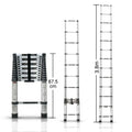 Corvids 12.5ft (3.8m) Professional Aluminium Telescopic Ladder – EN131 Certified, Multi-Purpose Extendable Ladder for Home & Commercial Use