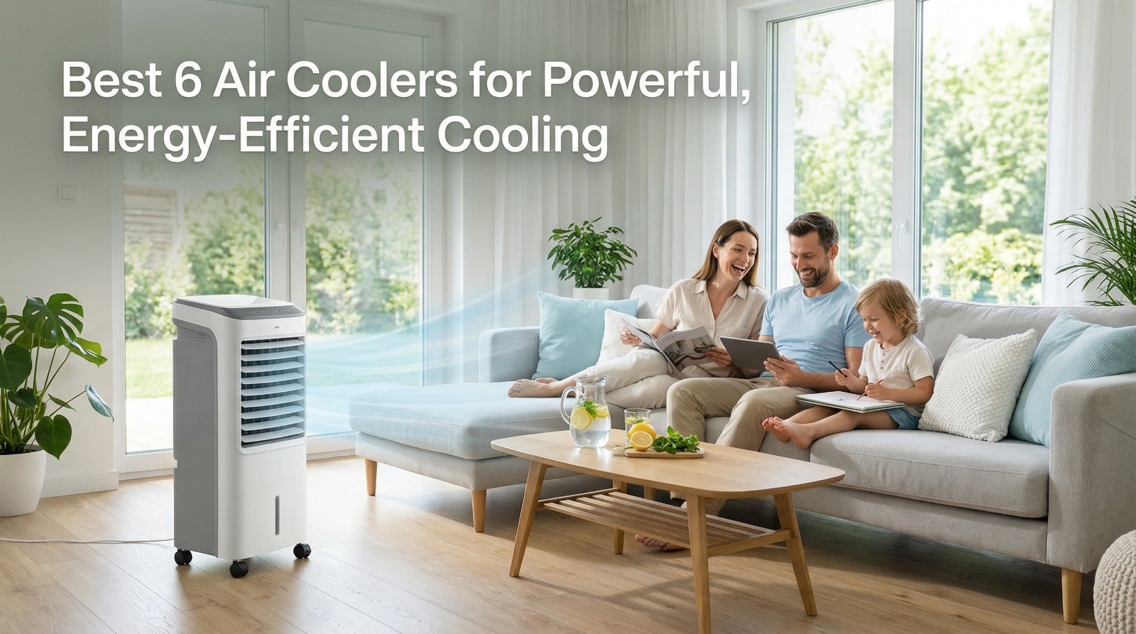 portable air cooler for home with strong airflow and low energy consumption