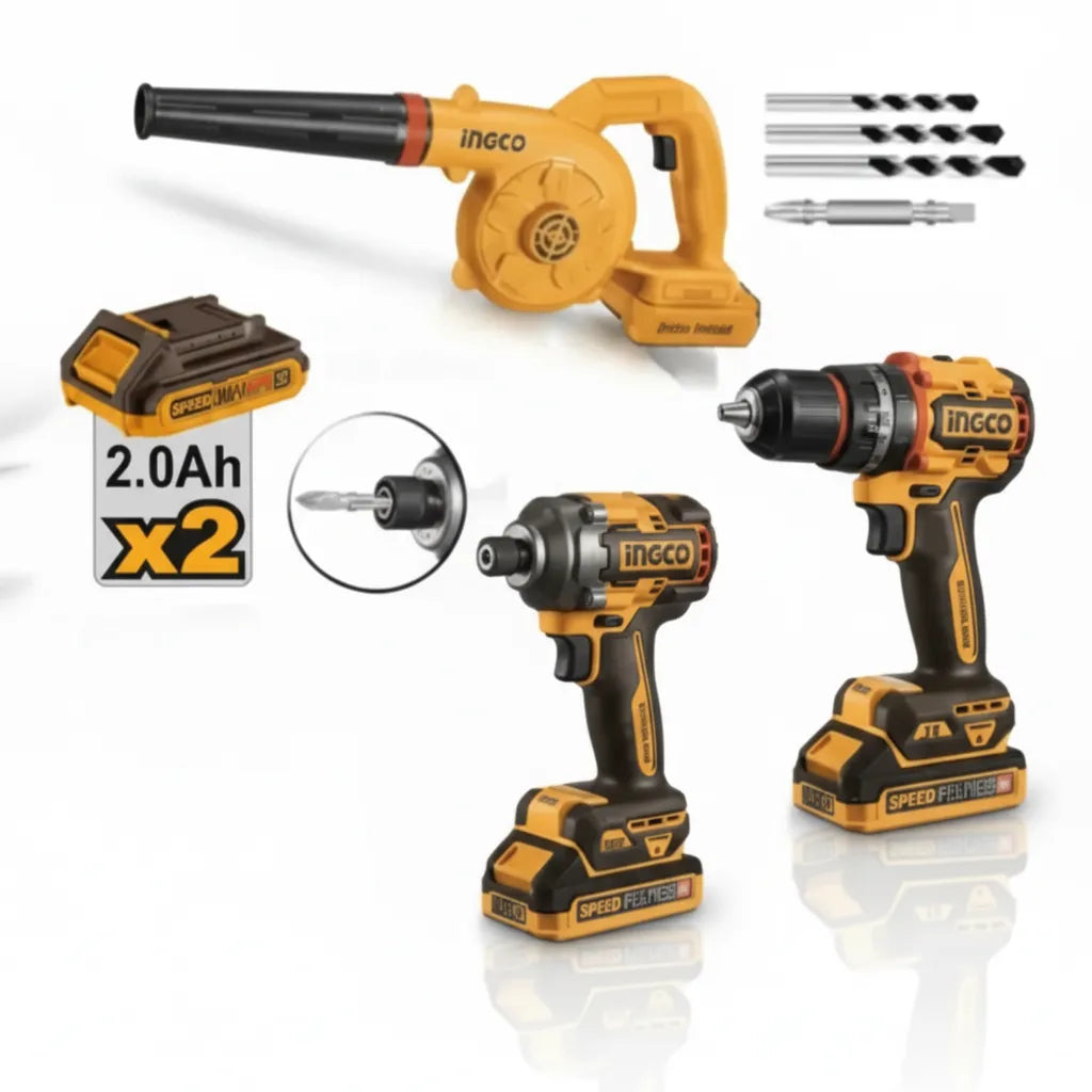 INGCO 20V Professional 3-Piece Brushless Combo Kit – Ultimate Power. Maximum Performance⚡