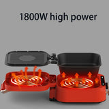 10-in-1 Electric Cooker Double Pan Grill – Nonstick Cooker