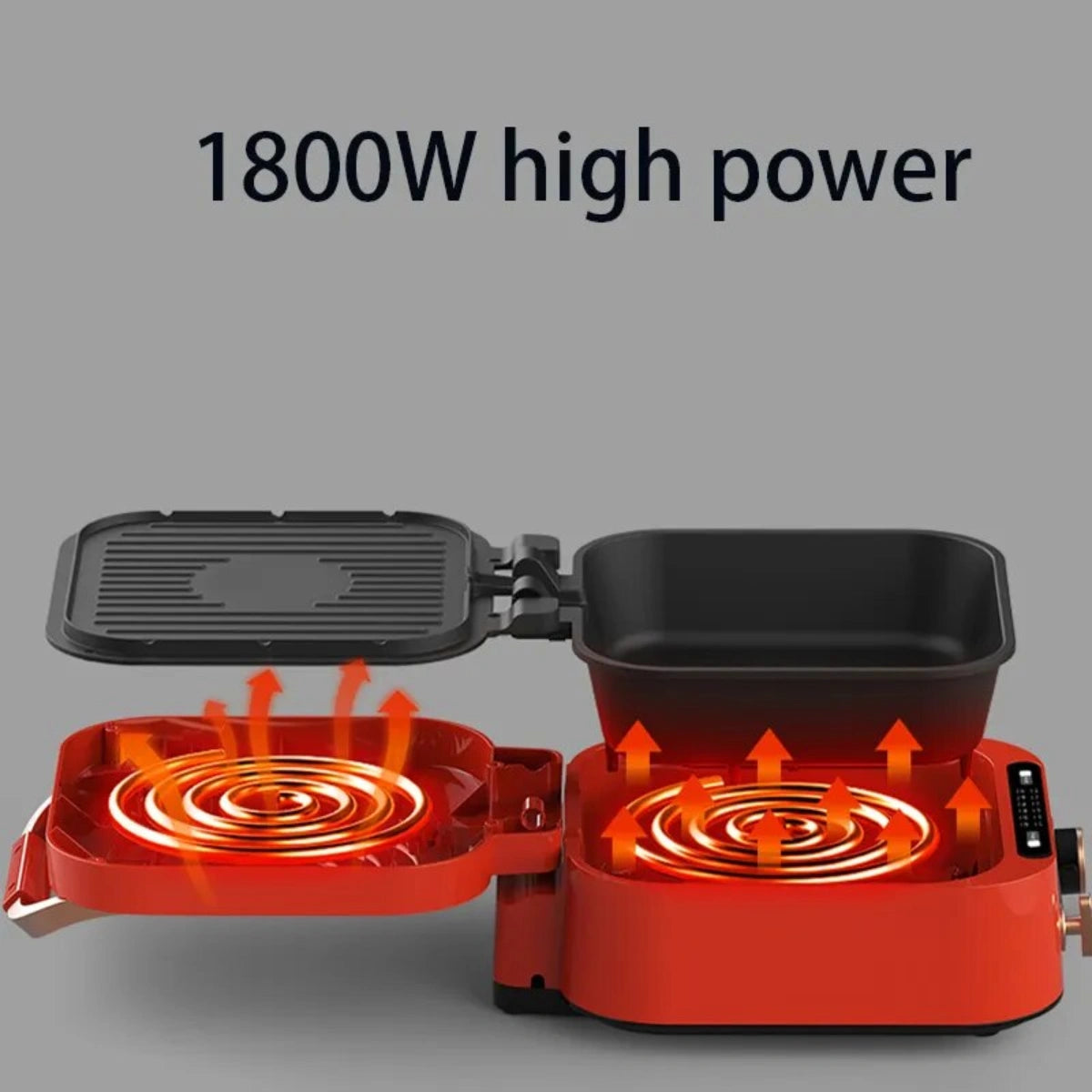 10-in-1 Electric Cooker Double Pan Grill – Nonstick Cooker