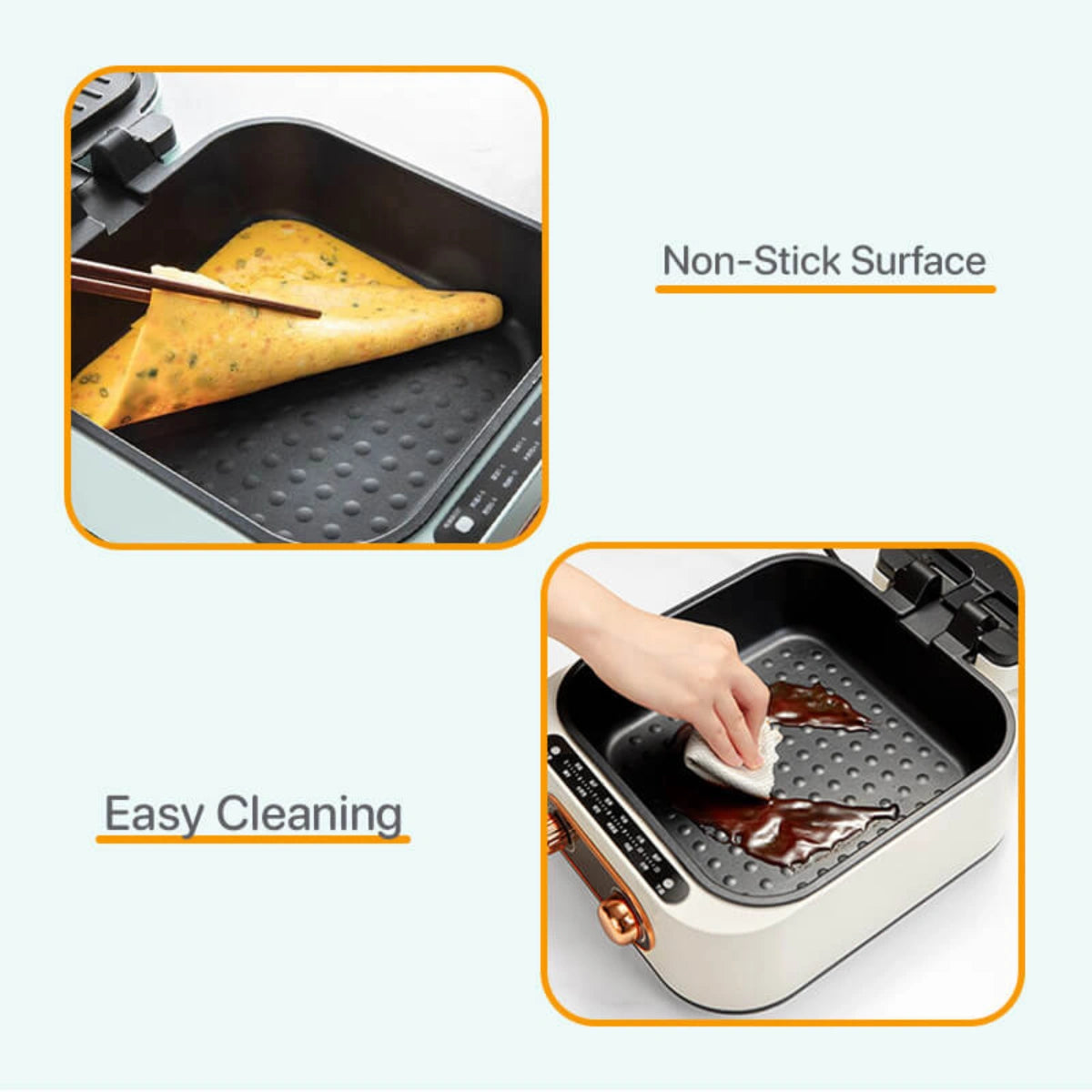 10-in-1 Electric Cooker Double Pan Grill – Nonstick Cooker