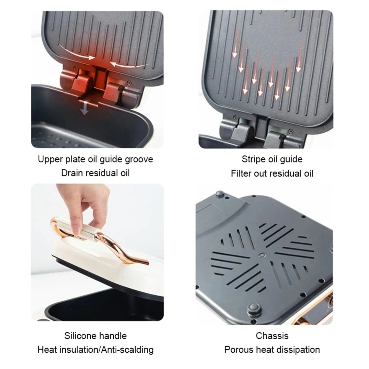 10-in-1 Electric Cooker Double Pan Grill – Nonstick Cooker