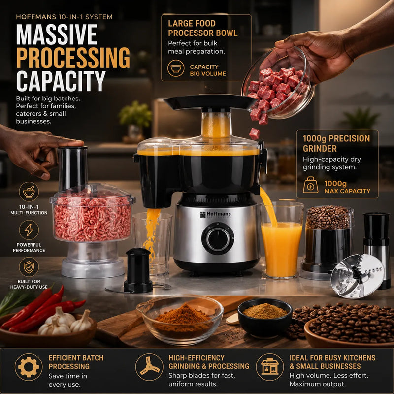 Hoffmans 10-in-1 Heavy Duty Kitchen Workstation | 1200W - 1000g Capacity
