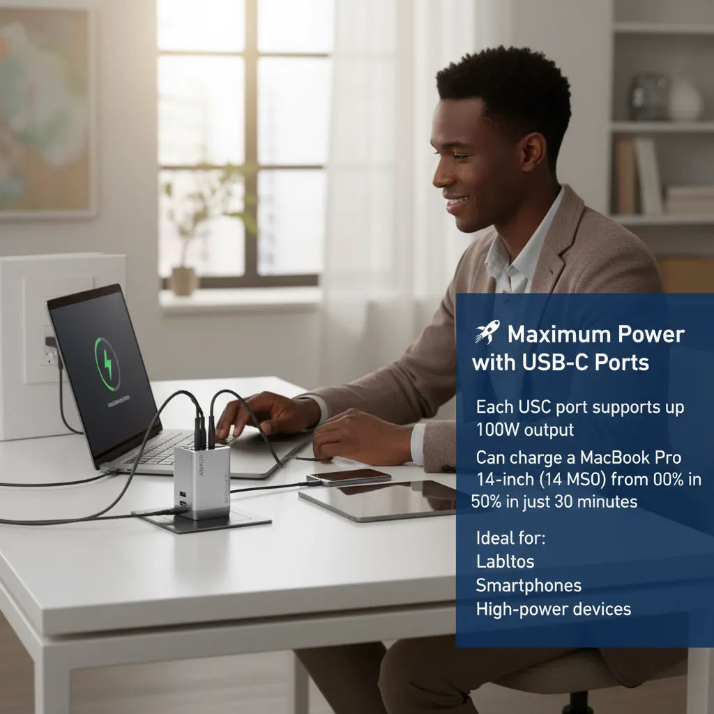 🔌 Anker 100W GaN 3-Port Charger – Power, Speed & Control in One 🔥