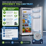 H&A 105L Mini Fridge (BC105) - 87cm Tall, Powerful Cooling - Silver Finish
