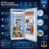 H&A 105L Mini Fridge (BC105) - 87cm Tall, Powerful Cooling - Silver Finish