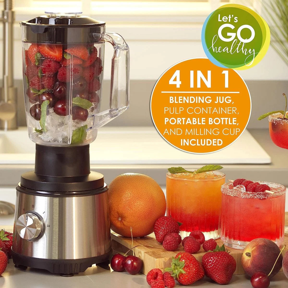 Minmax 4-in-1 Electric Blender – Juice Extractor, Grinder & Chopper