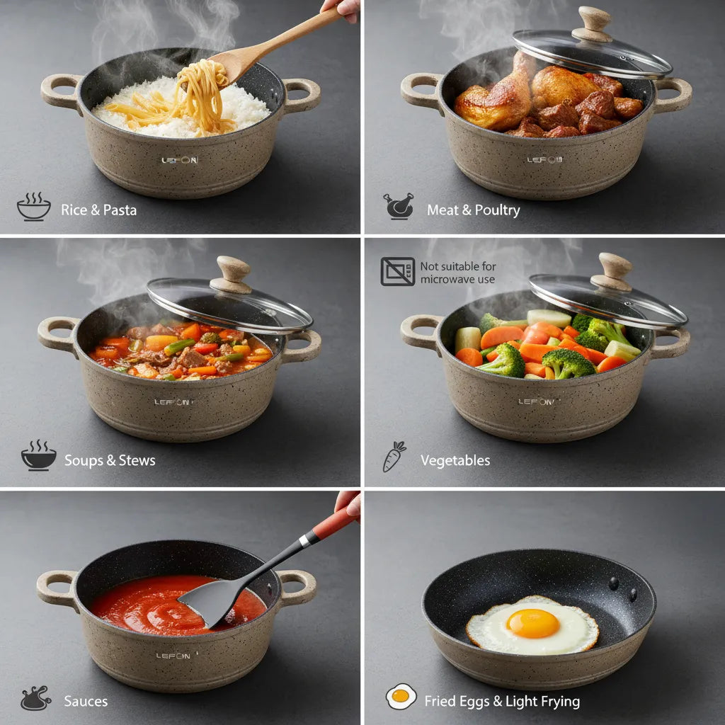 The Ultimate 12-Piece Marble Cookware Set by LEFON – Safe, Durable & Easy-to-Clean