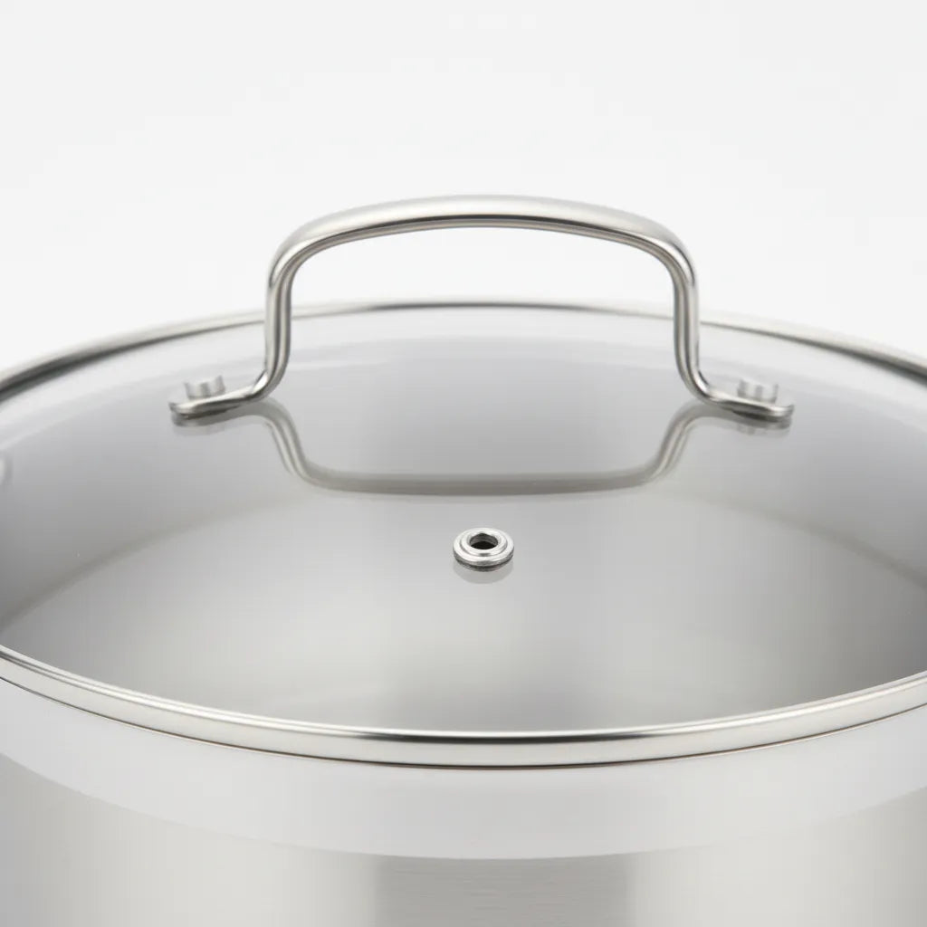 Professional 12-Piece Stainless Steel Cookware Set – Heavy-Duty Pots & Pans with Heat-Resistant Glass Lids🍽️🔥