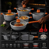 Professional 12-Piece Granite Cookware Set – Non-Stick Kitchen Pots & Pans