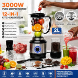 Evimki 12-in-1 Powerful Blender & Food Processor: 3000W Heavy-Duty Kitchen System ⚡🥤