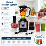 Evimki 12-in-1 Powerful Blender & Food Processor: 3000W Heavy-Duty Kitchen System ⚡🥤