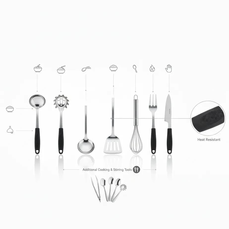 120-Piece Stainless Steel Cookware Set – Complete Luxury Kitchen Solution 🍳✨