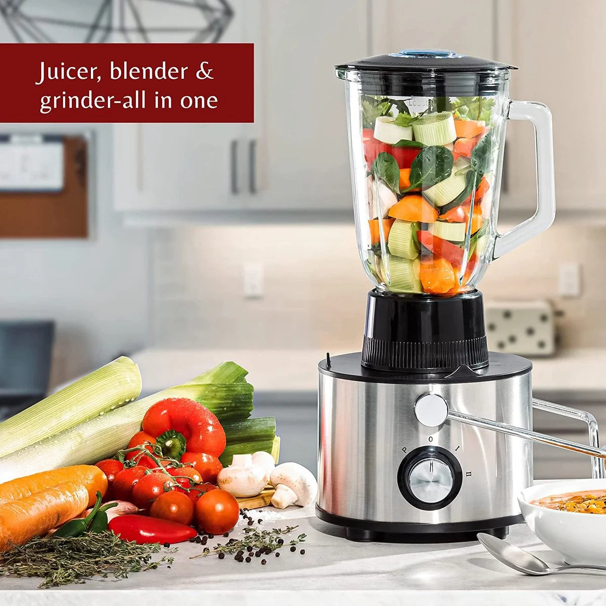 Minmax 4-in-1 Electric Blender – Juice Extractor, Grinder & Chopper