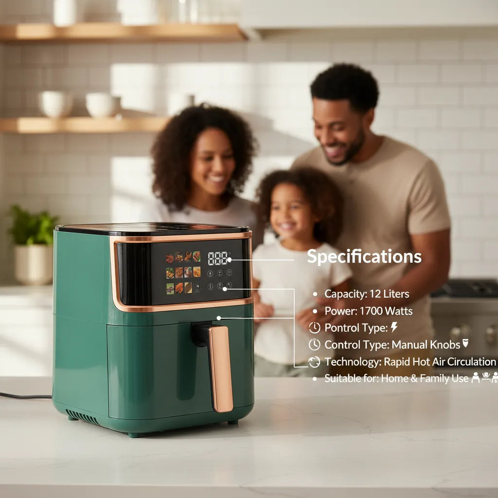 🔥 12L Air Fryer – Powerful 1700W Healthy Cooking Machine