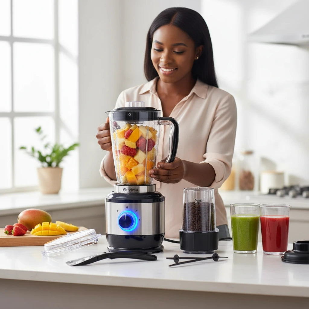 Evimki 12-in-1 Powerful Blender & Food Processor: 3000W Heavy-Duty Kitchen System ⚡🥤