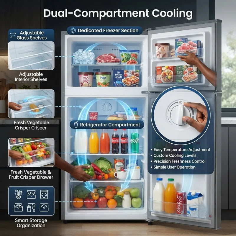 H&A 250L Compact Double-Door Refrigerator – Energy-Efficient Fridge for Small Spaces