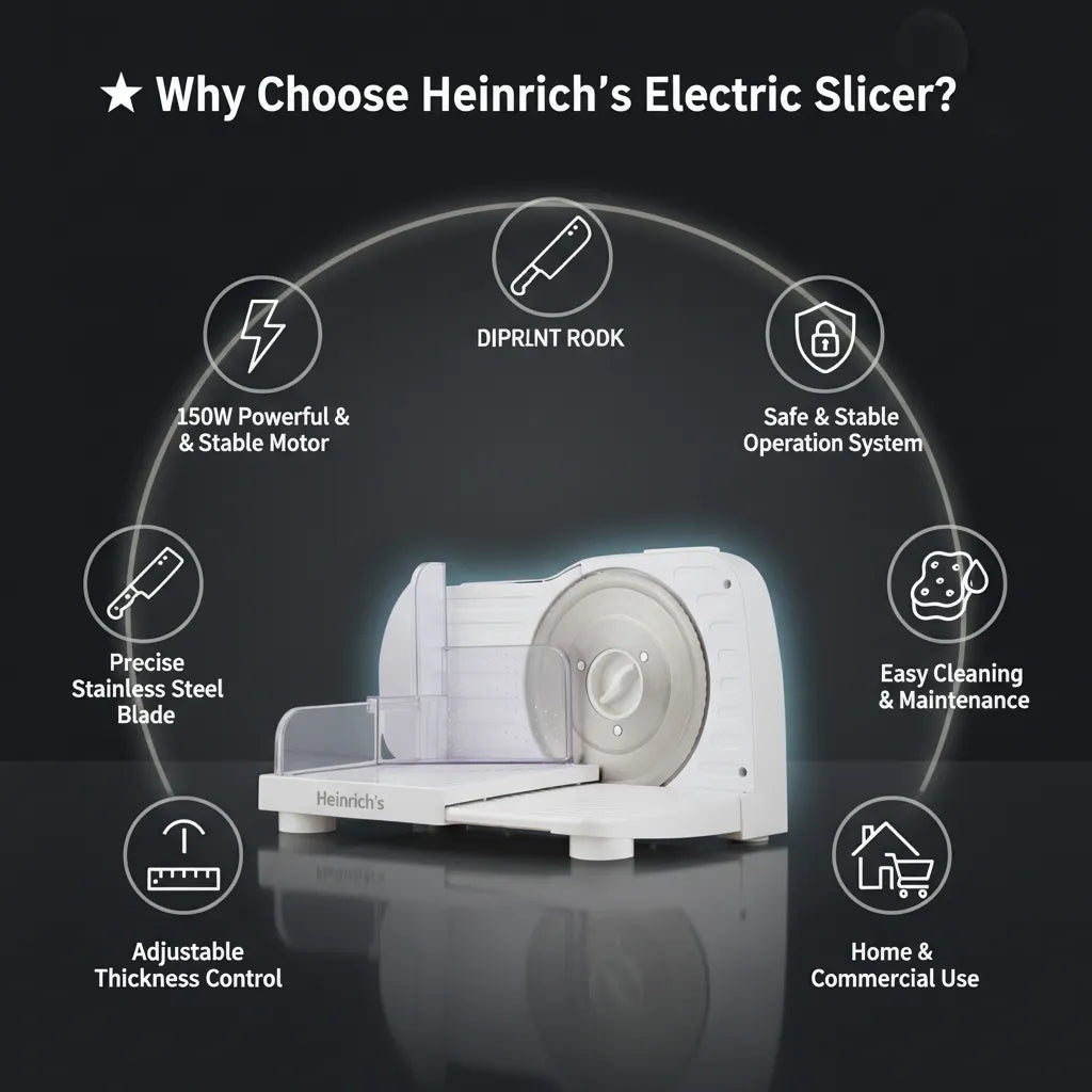 🧀 High-Performance 150W Electric Slicer – 17 cm Blade for Perfect Results Every Time
