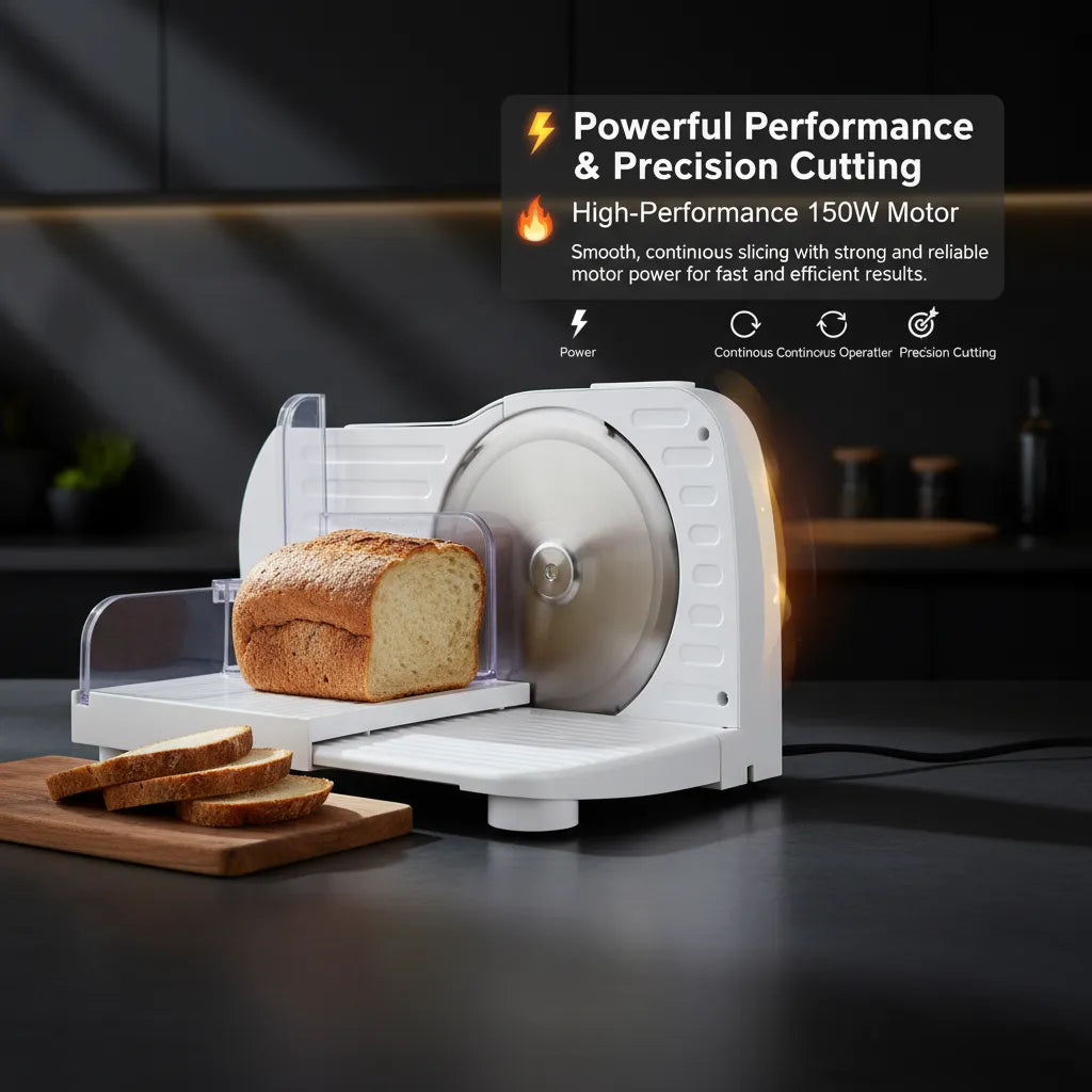 🧀 High-Performance 150W Electric Slicer – 17 cm Blade for Perfect Results Every Time