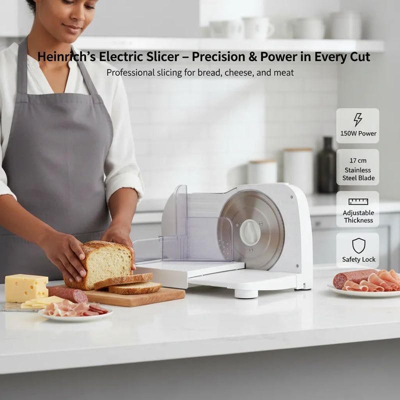 🧀 High-Performance 150W Electric Slicer – 17 cm Blade for Perfect Results Every Time