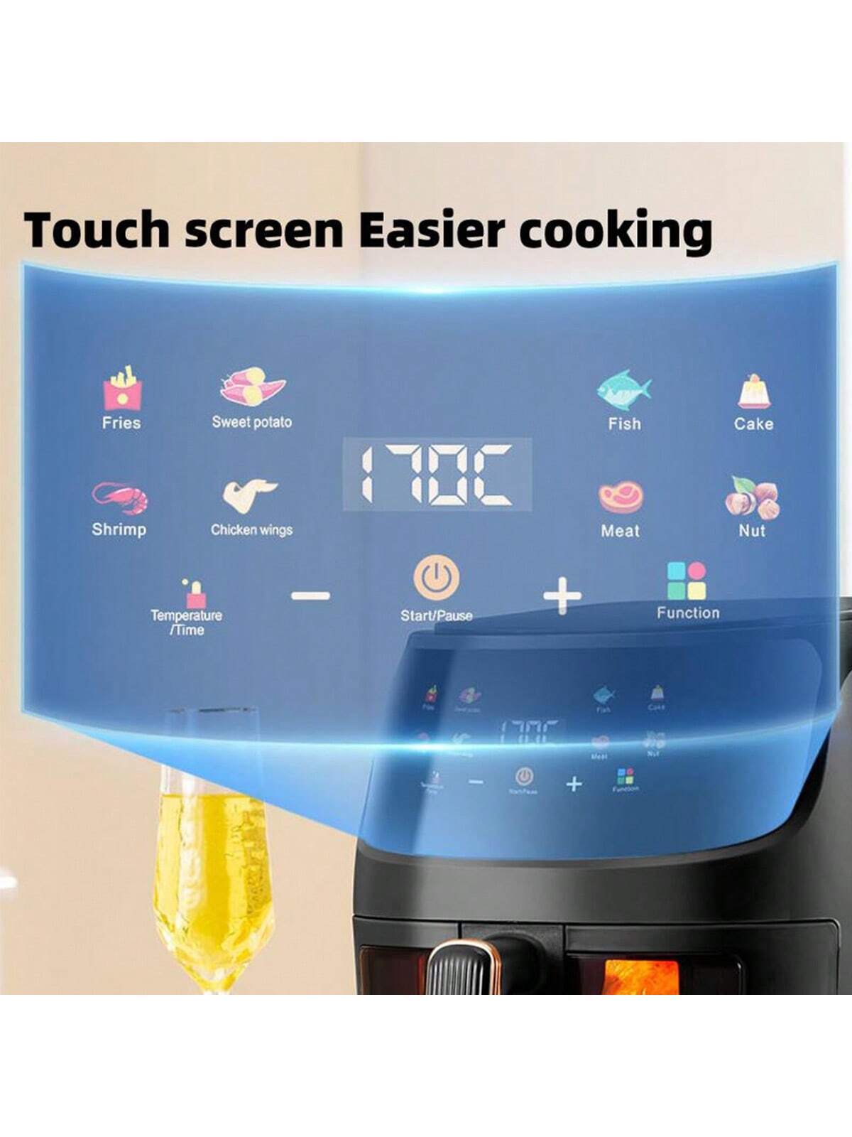 Silver Crest 8L Air Fryer - 360° Heating Touch Screen