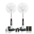 18-Inch Solar Rechargeable Standing Fans (2-Pack) with LED Light & USB Ports – Perfect Home Comfort