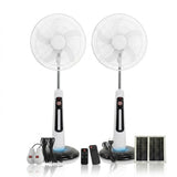 18-Inch Solar Rechargeable Standing Fans (2-Pack) with LED Light & USB Ports – Perfect Home Comfort