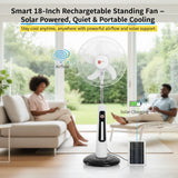16-Inch Solar Rechargeable Standing Fans (2-Pack) with LED Light & USB Ports – Perfect Home Comfort ☀️💡💨
