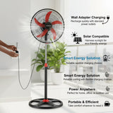 Supernova18" Rechargeable Stand Fan – Solar Ready & Brushless DC Motor for Uninterrupted Cooling