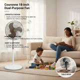 Couronne 18 Inch 2-in-1 Fan | 180° Oscillation & Energy Efficient (50-100W) 🌬️