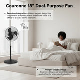 Couronne 18 Inch 2-in-1 Fan | 180° Oscillation & Energy Efficient (50-100W) 🌬️