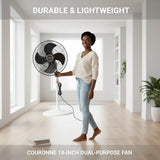 Couronne 18 Inch 2-in-1 Fan | 180° Oscillation & Energy Efficient (50-100W) 🌬️