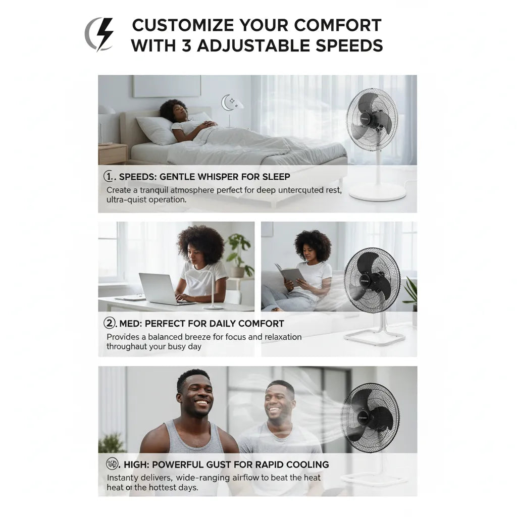Couronne 18 Inch 2-in-1 Fan | 180° Oscillation & Energy Efficient (50-100W) 🌬️