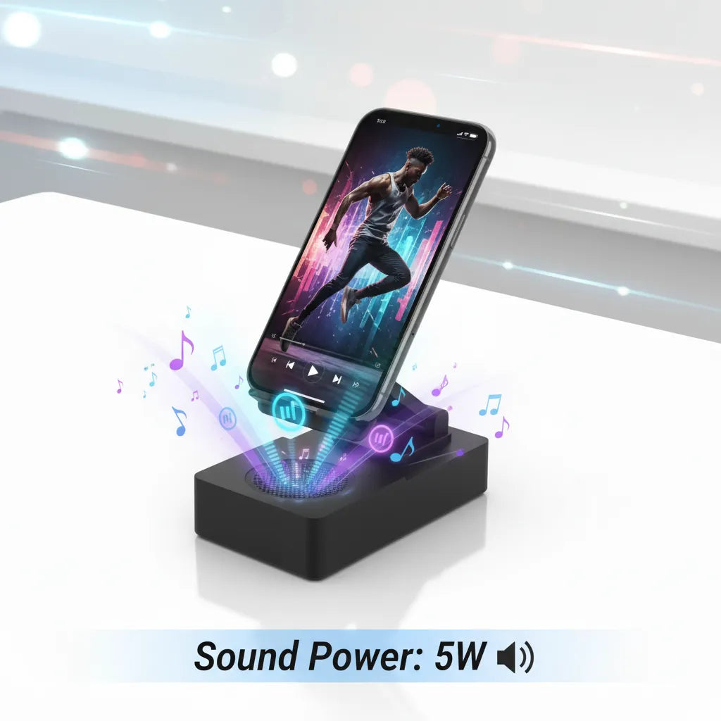 The Ultimate 2-in-1 Wireless Speaker & Phone Holder with 360° Rotation🎵📱