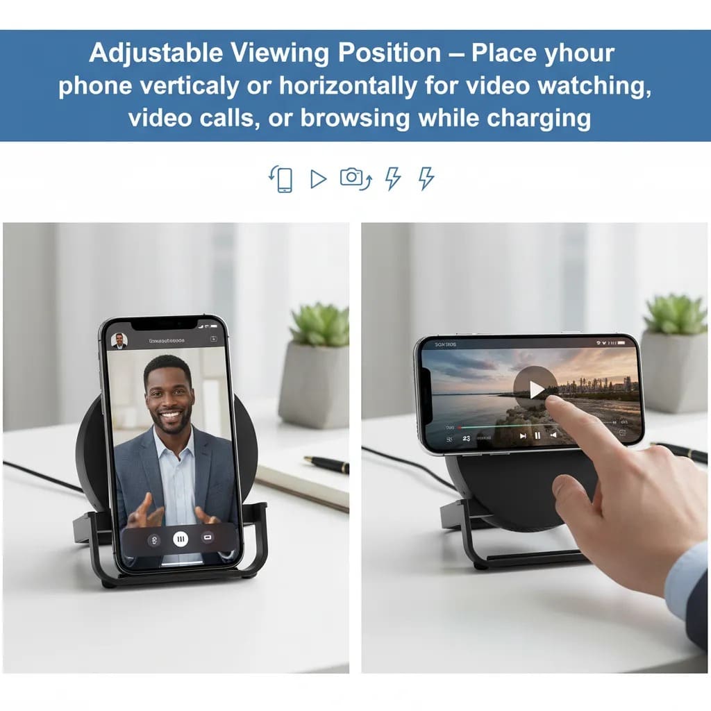 Belkin 2-in-1 Wireless Charger Stand with Built-in Bluetooth Speaker – 10W Fast Charging