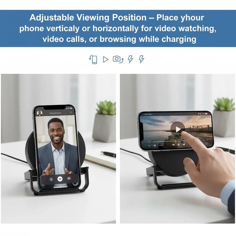 Belkin 2-in-1 Wireless Charger Stand with Built-in Bluetooth Speaker – 10W Fast Charging