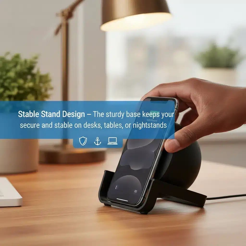 Belkin 2-in-1 Wireless Charger Stand with Built-in Bluetooth Speaker – 10W Fast Charging