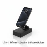 The Ultimate 2-in-1 Wireless Speaker & Phone Holder with 360° Rotation🎵📱