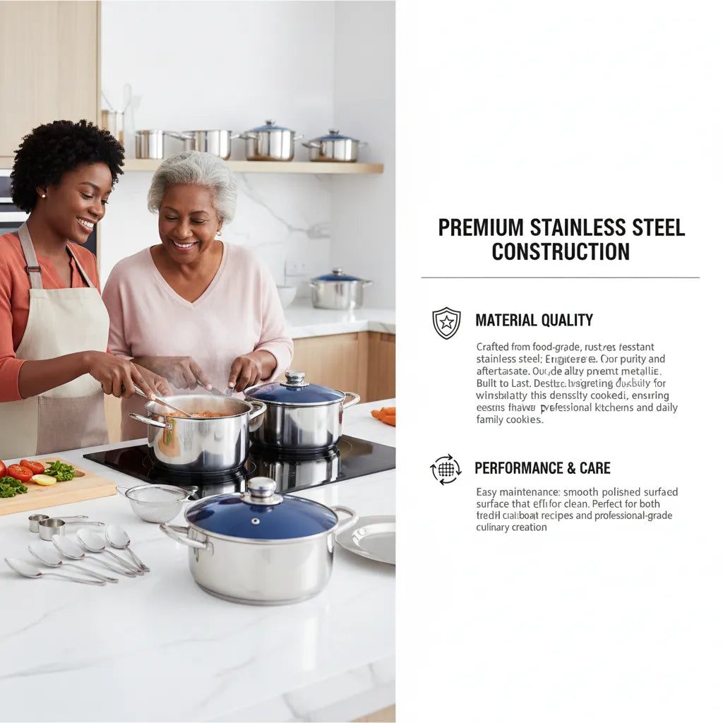 220-Piece Stainless Steel Cookware Set – All-in-One Professional Kitchen Solution