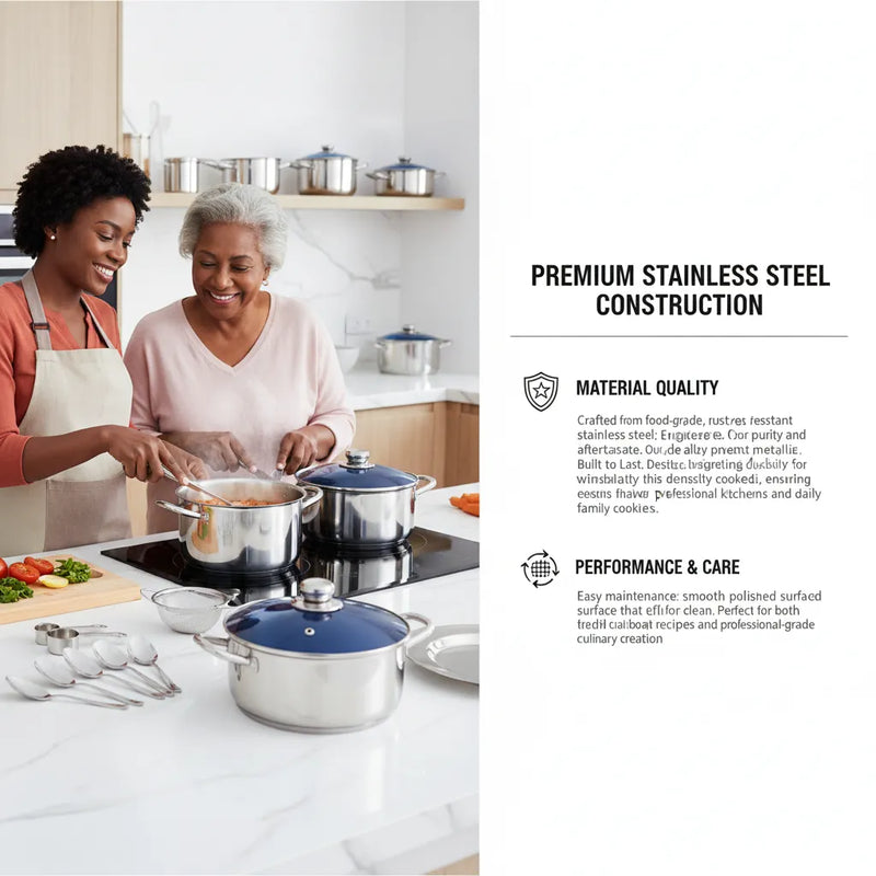 220-Piece Stainless Steel Cookware Set – All-in-One Professional Kitchen Solution