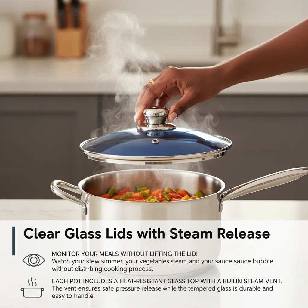 220-Piece Stainless Steel Cookware Set – All-in-One Professional Kitchen Solution