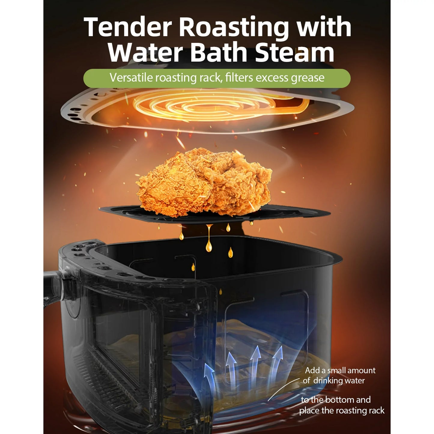 Silver Crest 8L Air Fryer - 360° Heating Touch Screen