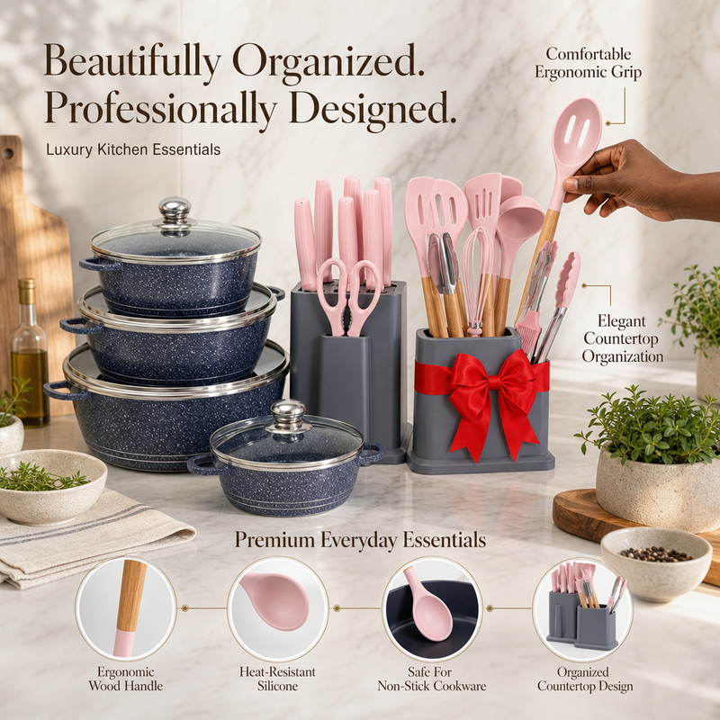Lefon Ultimate 29-Piece Granite Set: Premium Nonstick Performance for Your Kitchen