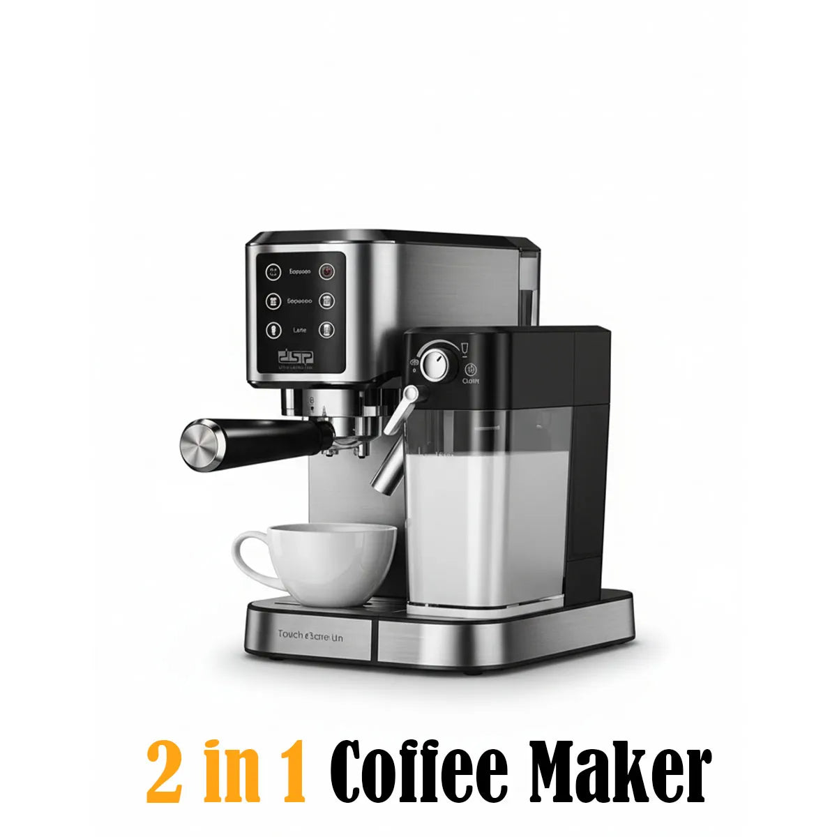 DSP KA3104 Professional Coffee Maker – 20 Bar Espresso System, 1350W Heating, Touch Screen & 700ML Milk Tank