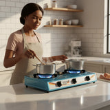 German Plus 3-Burner Gas Stove – Strong Flame, Modern Design & Energy Saving ♻️