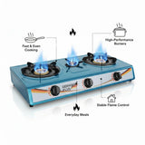 German Plus 3-Burner Gas Stove – Strong Flame, Modern Design & Energy Saving ♻️
