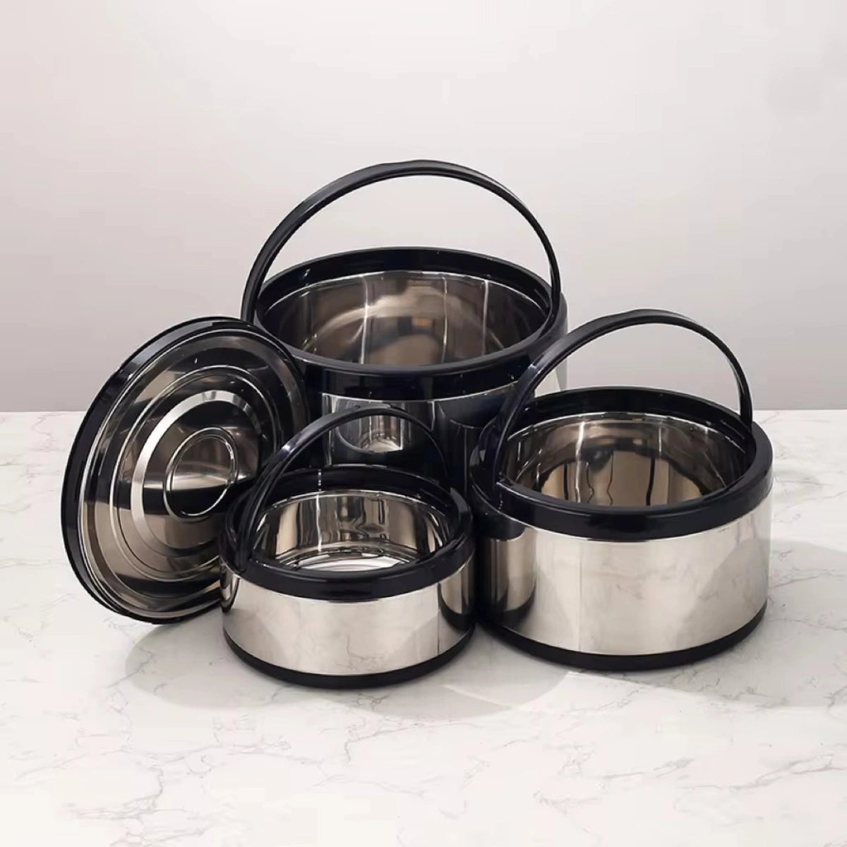 3-in-1 Stainless Steel Insulated Lunch Box – 8L Thermal Food Container with Handle & Leak-Proof Lid | Ideal for Hot Meals, Soups, Curries & Outdoor Use