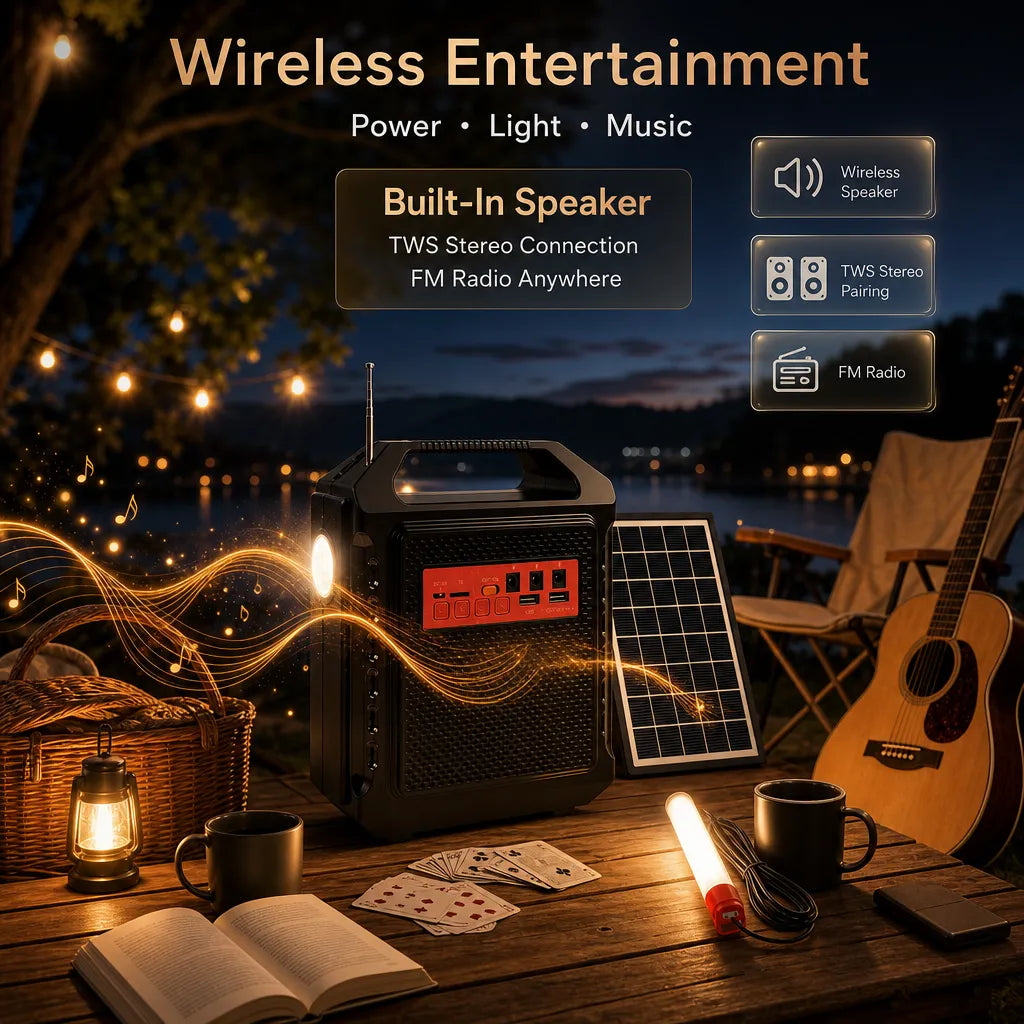 The Ultimate 3-in-1 Survival Hub: Suiming Solar Power Station, Speaker & Light